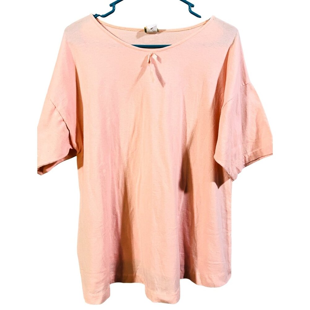 Vintage New York Knitworks Pink Short Sleeve Top Size 2X